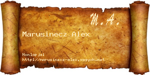 Marusinecz Alex névjegykártya